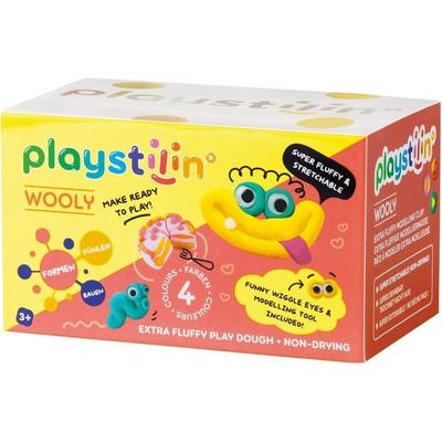 Playstilin Wooly - Extra fluffige Knete- Box - 4fach farbl. sort.
