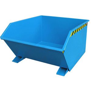 BAUER Kippbehälter GU 1000, für Stapler, 1 m³, blau, 1500 kg