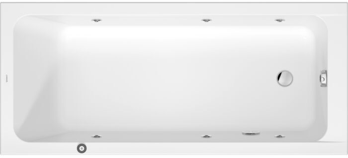 Duravit D-Code Whirlwanne 760671000JP1000 170x75cm, Einbauversion, 1 Rückenschräge, weiß, Jet Project