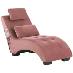 CHAISELONGUE Samtstoff Rosa Simorre