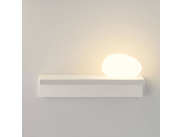 Suite LED-Wandlampe, Stein rechts, weiß, 14 cm - Vibia - Wohnzimmer - Design - Kunststoff - Eckig