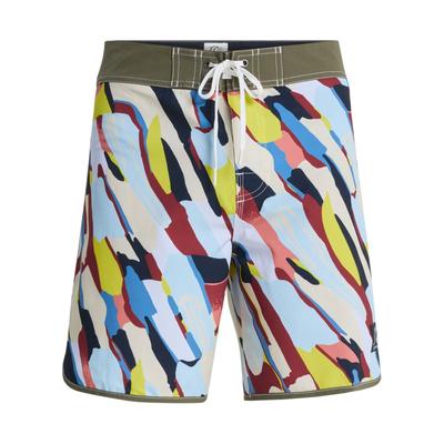 Boardshorts QUIKSILVER "Original Scallop 18", Herren, Gr. 34L, Normalgrößen, bunt (grape leaf heatwave), Obermaterial: 92% Polyester, 8% Elasthan., Hosen
