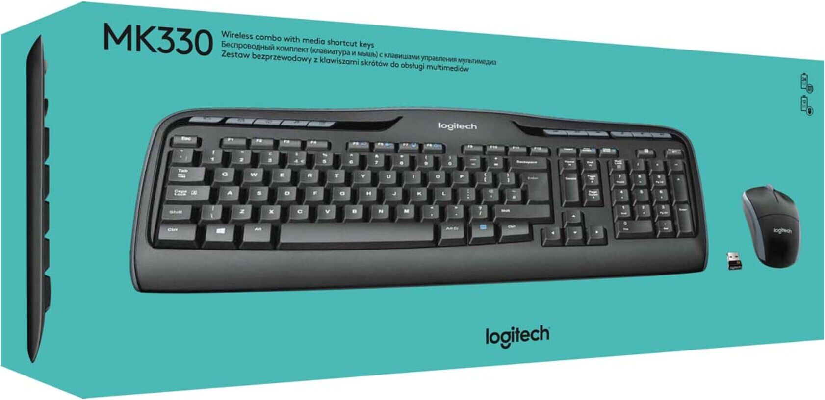 Logitech Tastatur/Maus Set Wireless,1000dpi MK330USB sw (920-008533)