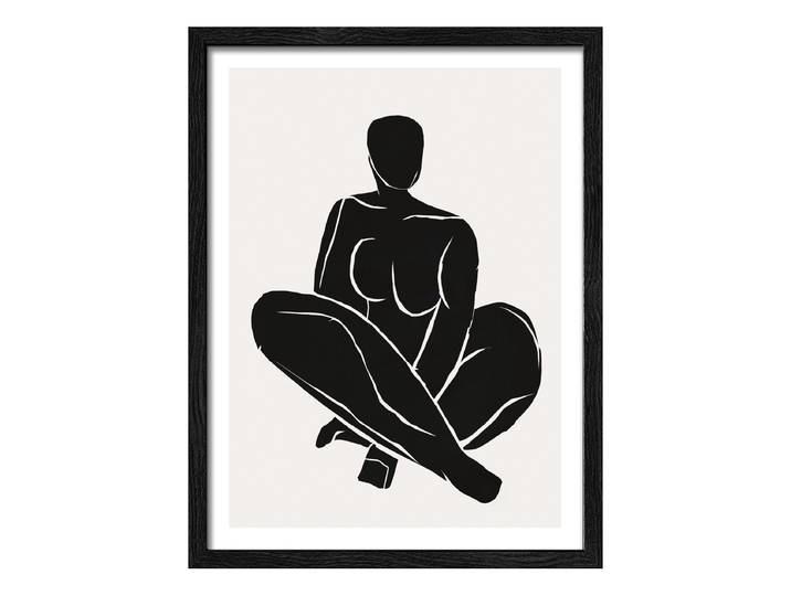 Image en bois Formes corporelles Verre flotté, MDF Beige/Noir 33 x 43 x 1cm
