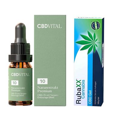 Naturextrakt Premium 10% CBD Vital Tropfen + Rubaxx Cannabis Gel 1 St Set