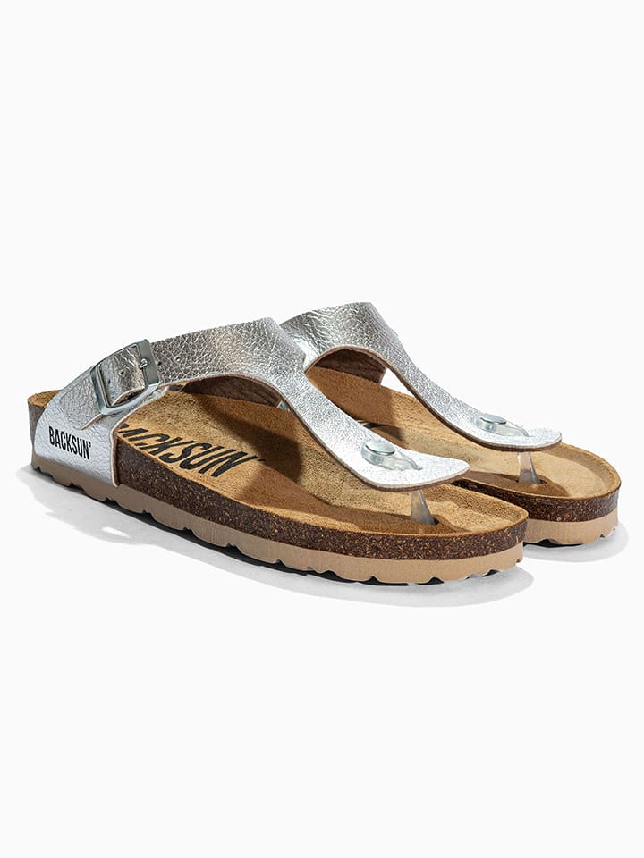 BACKSUN Zehentrenner "Singapore" in Silber - 42