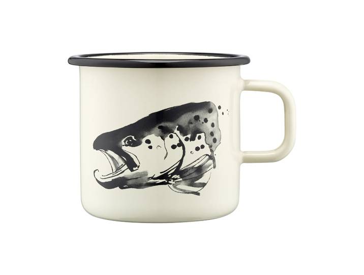 Muurla Tasse en émail Teemu Järvi x Muurla 55 cl Brochet & truite