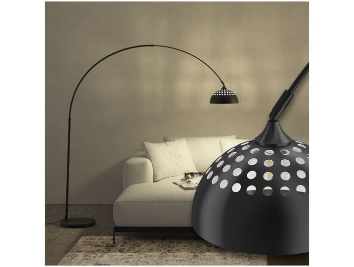 Lampe sur pied ARCUS en acier style rétro, 60W - noir
