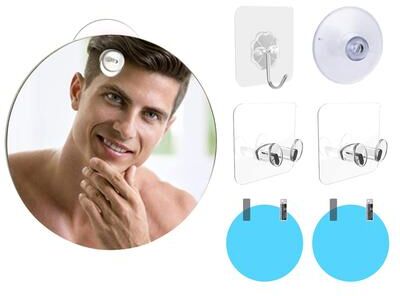 Fusion Finds Fogless Shower Mirror Acrylic Anti Fog Mirror For Shaving, Makeup & Travel Bathroom Use set03