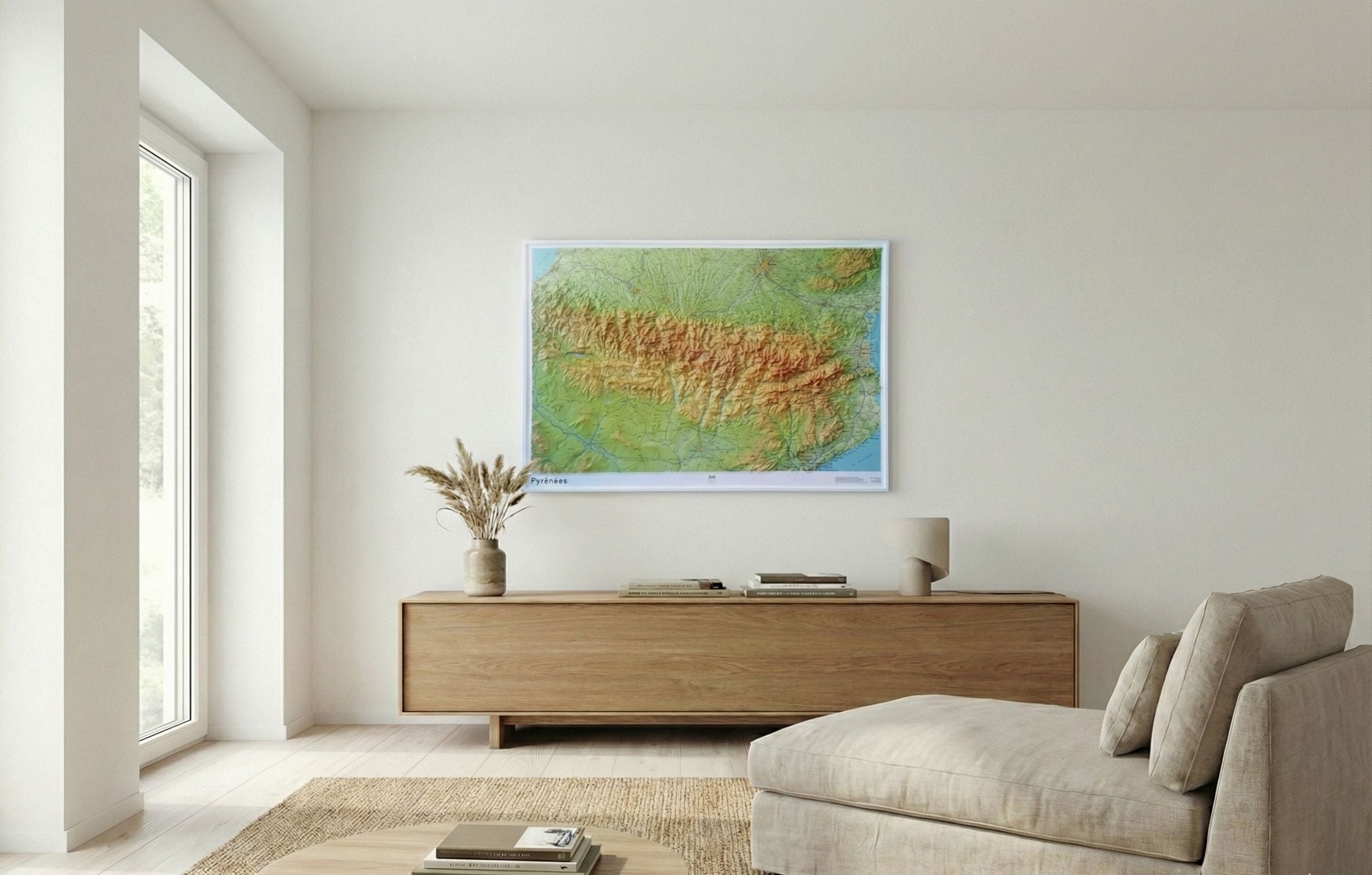Carte murale en relief - Pyrénées - 113 x 80   IGN