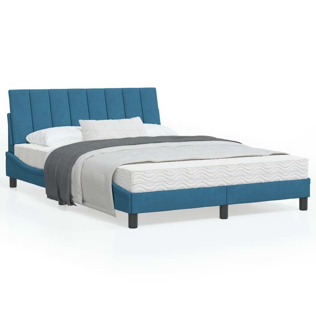 Prolenta Bedframe met LED-verlichting en USB-oplaadpoort, Gestoffeerd, 140 x 190 cm