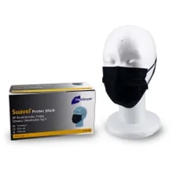 Meditrade medizinische Schutzmaske Typ II Protec Black, 3-lagig - Box = 50 Stück 50 St