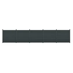 Hardin 1fachgut Premium Aluminium-Sichtschutzzaun CORTINA - 5x Element + 6x Pfosten - Anthrazit