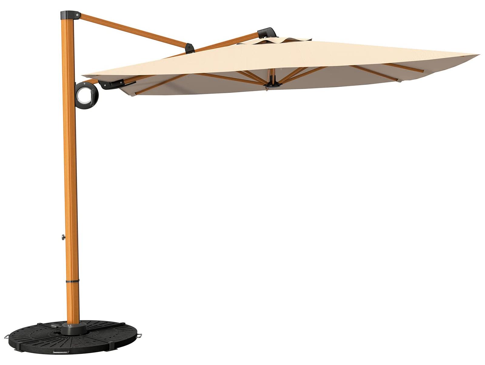 Sonnenschirm für Balkon, freitragender Sonnenschirm 300 cm mit Kurbel, windbeständiger Sonnenschirm für Terrasse, Garten, Strand, UV-Schutz 50+ (Champagner, rechteckig)