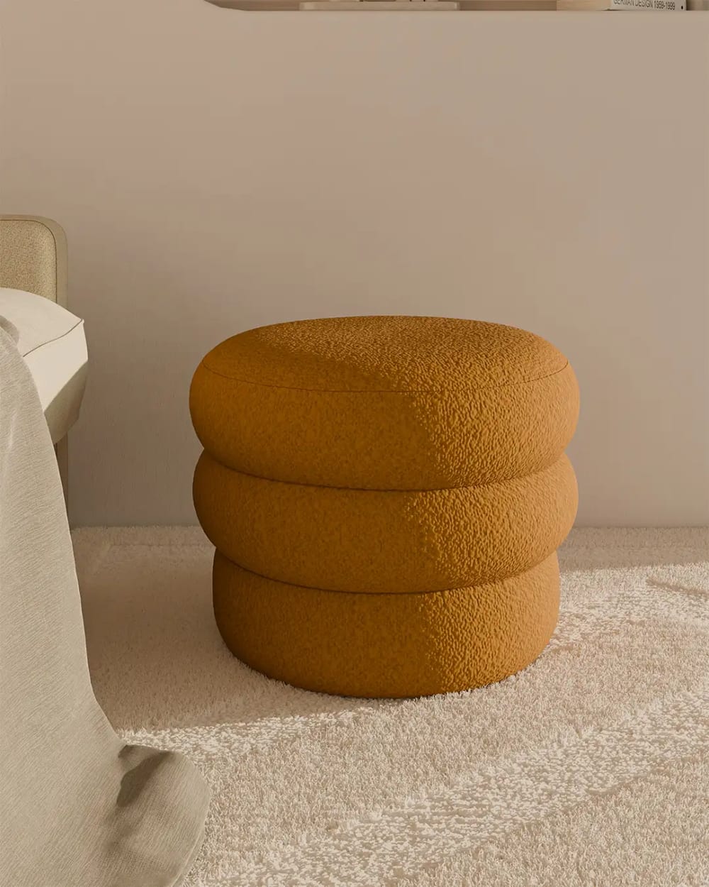 Koketto Home Puff tapizado en mostaza