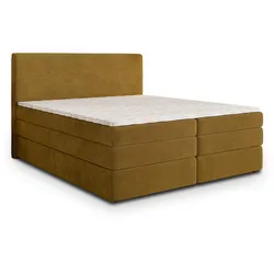 BOXSPRINGBETT MATERN 140x200 cm mit Matratze und Topper - Gelb