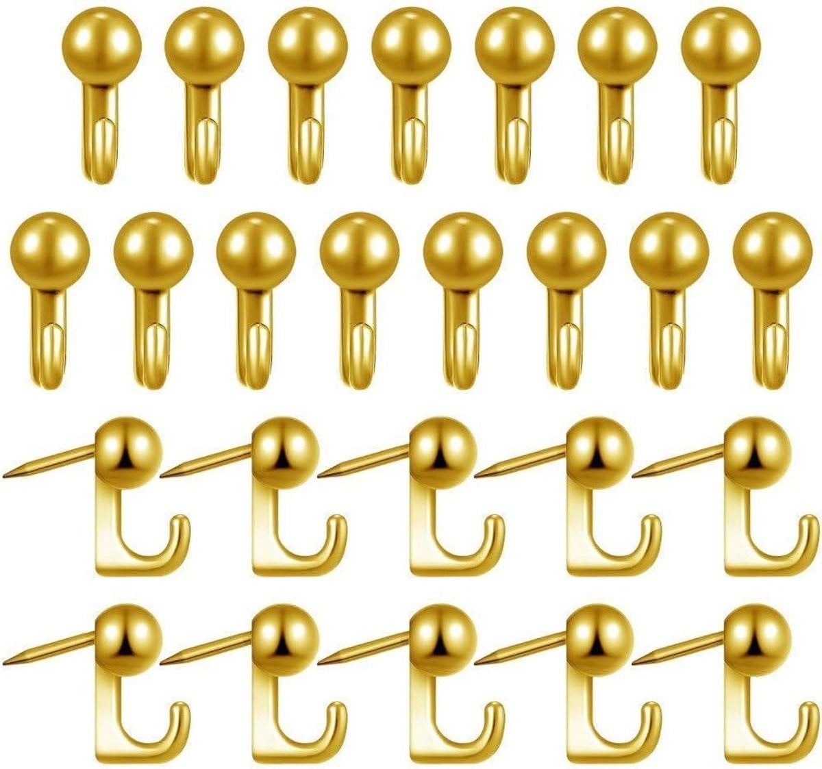 25 stuks Decoratieve Punaises met Haak in Goud voor Wanddecoratie