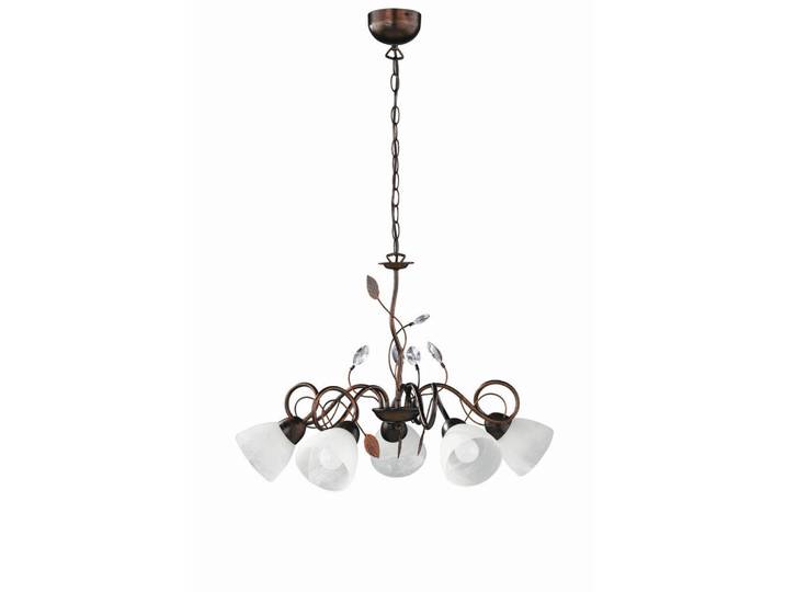 Trio Leuchten Kronleuchter, Braun, Weiss, Rostfarben, Metall, Glas, 150 cm, Lampen & Leuchten, Innenbeleuchtung, Kronleuchter