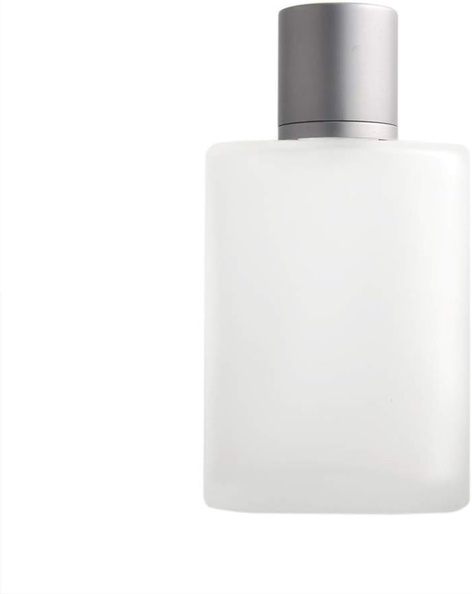 Vulbare geurflacon van melkglas met zilvergrijze atomizer, 100ml