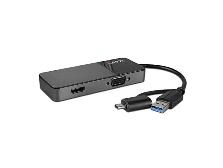 LINDY USB 3.0 Type A and C to HDMI & VGA