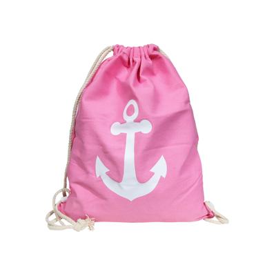 Turnbeutel CHAM CHAM "Maritim Anker - Sportbeutel aus Stoff", pink, Textil, Taschen