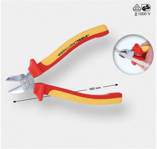 Brilliant Tools Coupe-câbles diagonal VDE, 160 mm (BT068013)