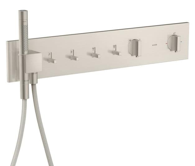 Hansgrohe ShowerComposition UP-THM doucheset met 4 aansluitingen in roestvrijstalen look