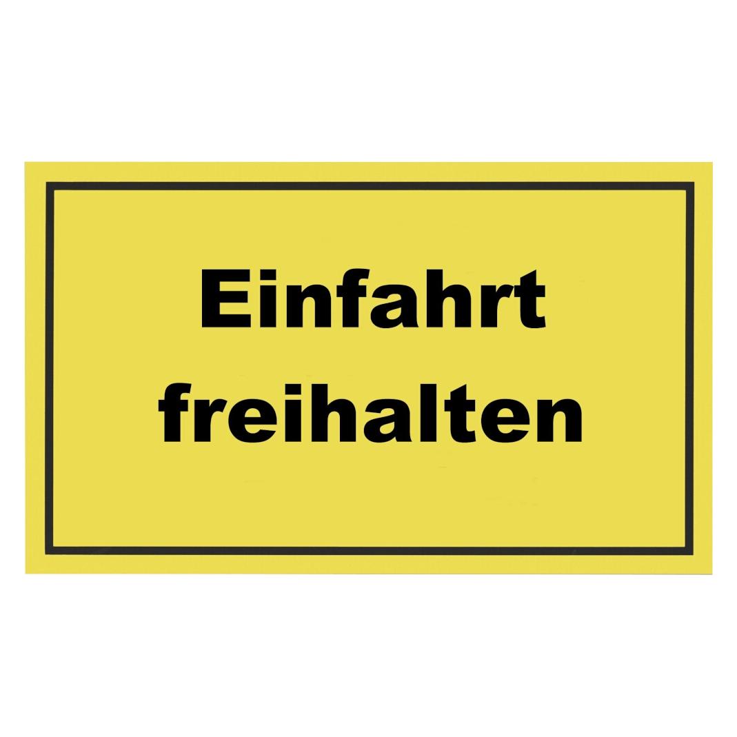 Meister Hinweisschild "Einfahrt freihalten" gelb, 20 x 30 cm aus Kunststoff (WU0500240)