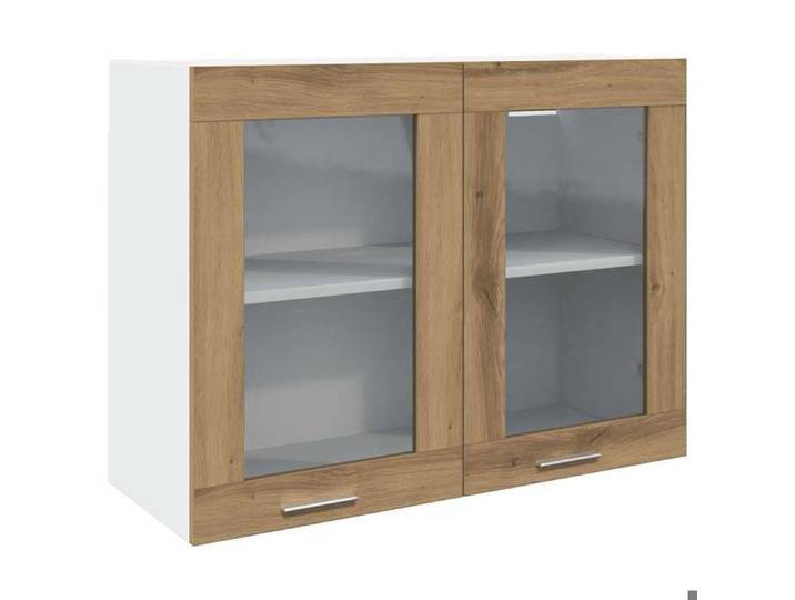 Meuble haut/Armoire en verre suspendue - VIDAXL - chêne artisanal - bois d'ingénierie CC6078624