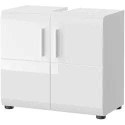 WASCHBECKENUNTERSCHRANK weiß Hochglanz, Badezimmer Unterschrank 60 cm