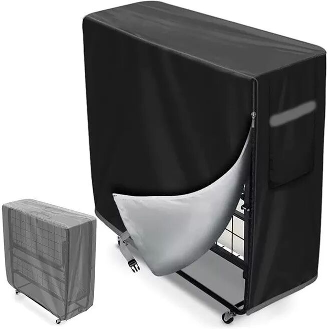 INF Faltbare schwarze Tagesdecke – 210D – 99L x 38B x 114H cm