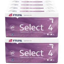 Toilettenpapier Fripa SELECT 4 100% Zellstoff 4-lagig 48 Rollen/Paket je 160 Blatt a 14cm, 4-lagig