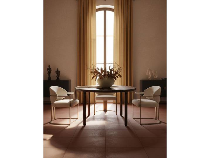 Runder Design Esstisch „Storm“ Ø 128 cm Esche Nussbaum Zuiver