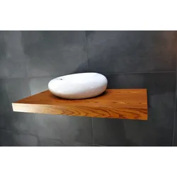Neuesbad Waschtischplatte Konsole 80x50cm, Teak Echtholzfurnier NB1KPL80-TK
