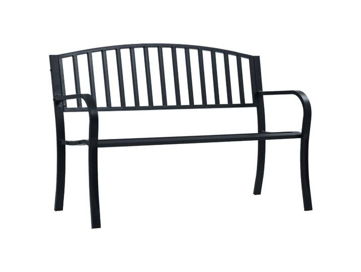 vidaXL Gartenbank Schwarz 120 cm Stahl