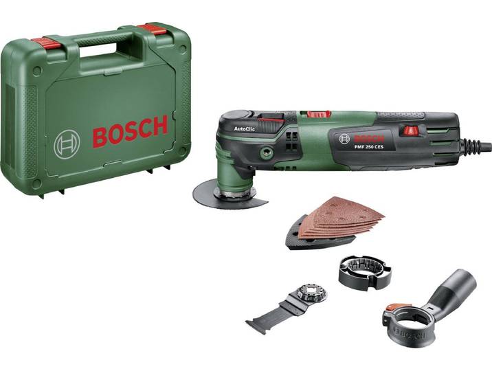 Bosch PMF 250 CES Multitool - Oscillerend - 250 Watt - Inclusief 6 accessoires en kunststof koffer