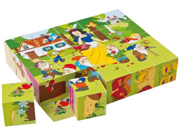 Woody Woody - Blokkenpuzzel Sprookjes 90247 - Houten blokken - Meerkleurig