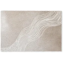 FUSSMATTE Wellenlinien - Fließend - Sandfarben Fußabtreter 120x80 cm