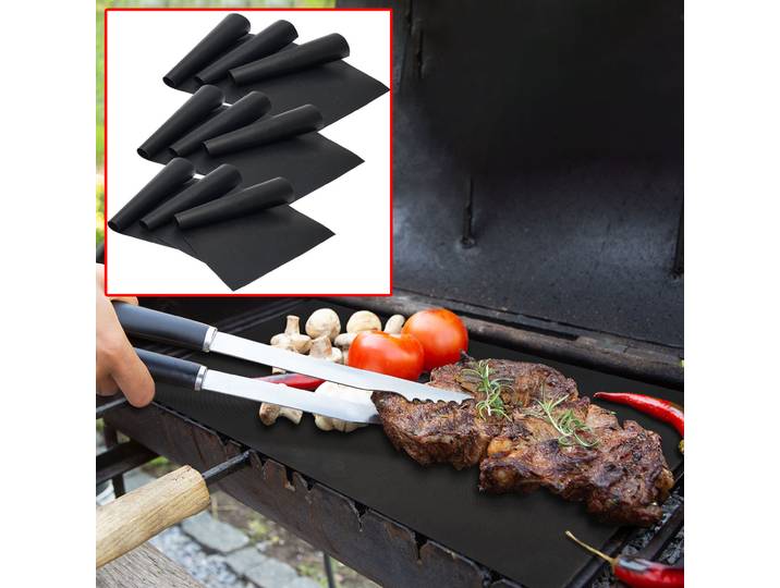Dauer-BBQ-Grillmatte, Antihaft-Bratfolie, 9er-Set aus Glasfaser-Material