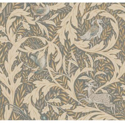 Ronald Redding Woodland Tapestry Neutral Metallic Wallpaper