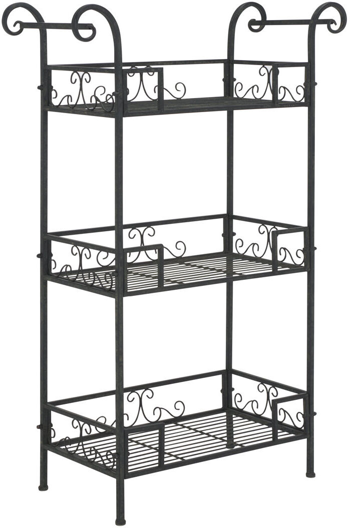 Fleur De Lis Living Noreen Outdoor 3 Tier Shelf Black 107.44cm H X 71.88cm W X 31.24cm D