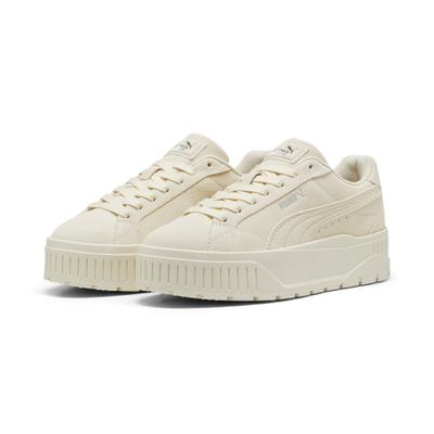 Sneaker PUMA "KARMEN II", Damen, Gr. 40, Textil, weiß (alpine snow, alpine snow), Leder, Schuhe Sneaker, mit markanter Plateausohle, robuste Gummilaufsohle