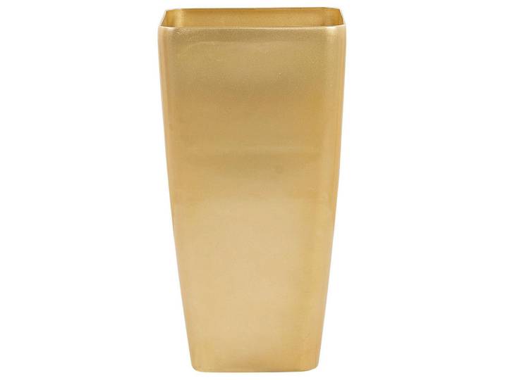 Beliani Blumentopf gold rechteckig 40/40/76 cm Modi, Goldfarben, Stein, 76 cm, Dekoration, Blumen & Blumentöpfe, Übertöpfe