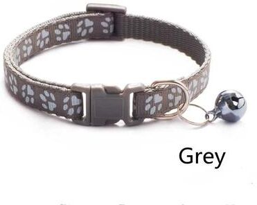 Uplift Picks Colorful Paw Print Adjustable Pet Collar With Bell gray