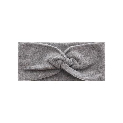 Stirnband ZWILLINGSHERZ "Classic", Damen, grau (dunkelgrau), Strick, Kaschmir, unifarben, Mützen Stirnband, Knoten vorn, Cashmere, Feinstrick