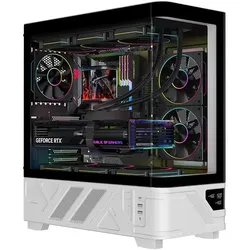 Itek Netron Curved (ATX, ITX, mATX), PC Gehäuse, Weiss, Schwarz