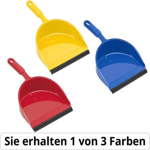 Nölle Kehrschaufel aus Kunststoff, farbig sortiert, Schaufelgröße 20 x 32cm, mit Gummilippe