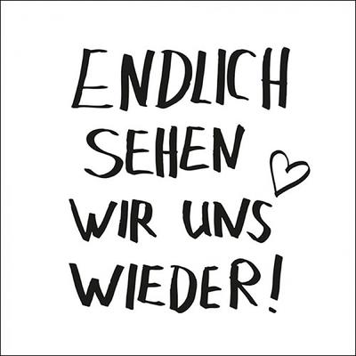 Ambiente 20 Servietten Papier 33x33cm 3-lagig - hochwertige Einweg Papierservietten Schriftzug Wiedersehen Partyservietten Sprüche Grillfest Familienfest