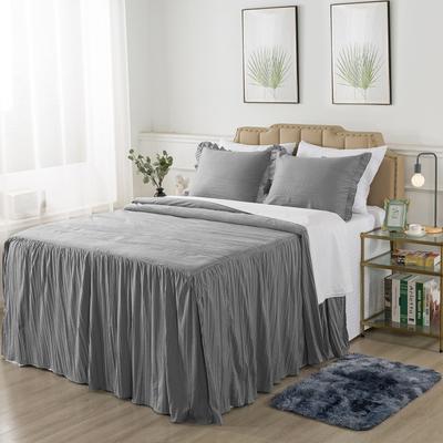 JML Pleated Ruffle Skirt Bedspread with a Rug