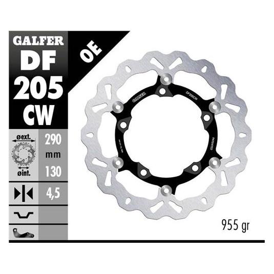 Galfer Bike GALFER Premium Front Wave Disc Kawasaki Z125 19, Ninja 300R Edelstahl High Carbon Anti-Korrosion (290 mm) (DF205CW)